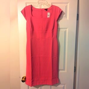 NWT Ann Taylor bold pink cap sleeve sheath dress Size 8